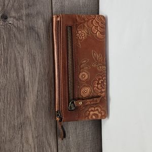 Fossil Floral Tooled Leather Wallet